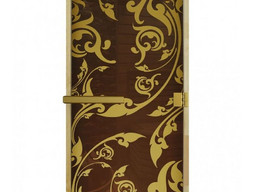 Стеклянная дверь DoorWood Венеция Бронза Luxary Gold 70х190, коробка ольха