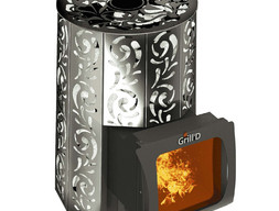 Дровяная банная печь GrillD Violet Short Window Max, камень 100 кг