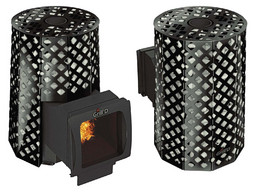 Дровяная банная печь GrillD Violet Romb Long Window Max Pro, камень 100 кг