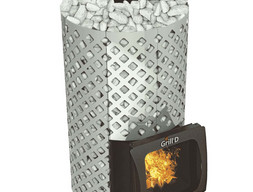 Дровяная банная печь GrillD Violet World Steel Romb Short Window Max