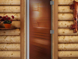 Дверь для сауны DoorWood Престиж 80х210, стекло бронза, коробка ольха