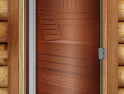 Дверь для сауны DoorWood Престиж Радиусная 80х200, стекло бронза, коробка ольха