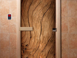 Дверь для сауны DoorWood А052 с фотопечатью, 70х190, коробка ольха