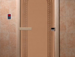 Дверь для сауны DoorWood Арка бронза матовая 70х200, коробка ольха