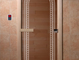 Дверь для сауны DoorWood Арка бронза 70х180, коробка ольха