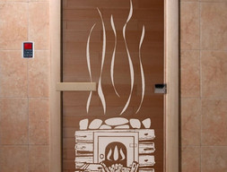 Дверь для сауны DoorWood Банька бронза 80х200, коробка ольха