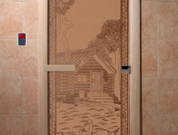 Дверь для сауны DoorWood Банька в лесу бронза матовая 80х200, коробка ольха