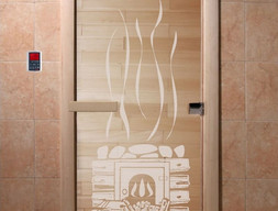Дверь для сауны DoorWood Банька прозрачная 70х190, коробка ольха