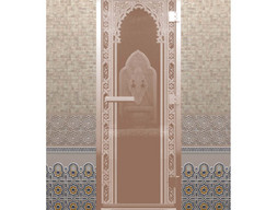 Дверь для хамам DoorWood 800x2100 Восточная арка, бронза, без порога, правая