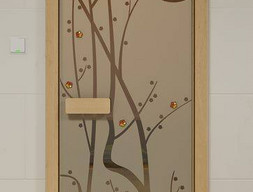Дверь Aldo с фьюзингом - Липа бронза, рисунок - Сакура 70x200
