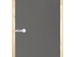 Стеклянная дверь Harvia STG 70x190, стекло серое, коробка осина