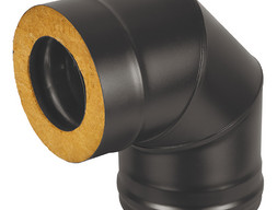 Сэндвич-колено Везувий BLACK (AISI 430/0,8мм) 90* 3 секции д.150х250
