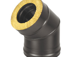 Сэндвич-колено Везувий BLACK (AISI 430/0,8мм) 45* 2 секции д.115х200