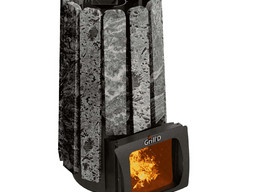 Дровяная банная печь GrillD Cometa 180 Vega Short Window Max Stone, серпентинит