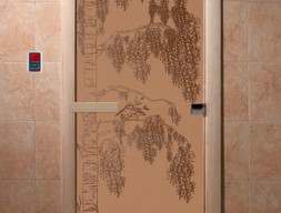 Стеклянная дверь DoorWood Береза бронза матовая, коробка ольха
