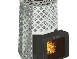 Дровяная банная печь GrillD Violet Steel Romb Short Window Max Pro